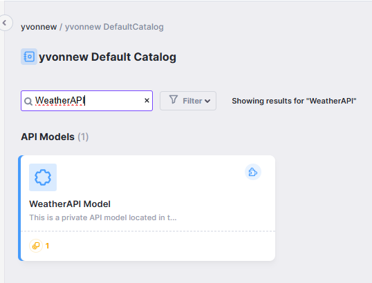 Catalog API model search results