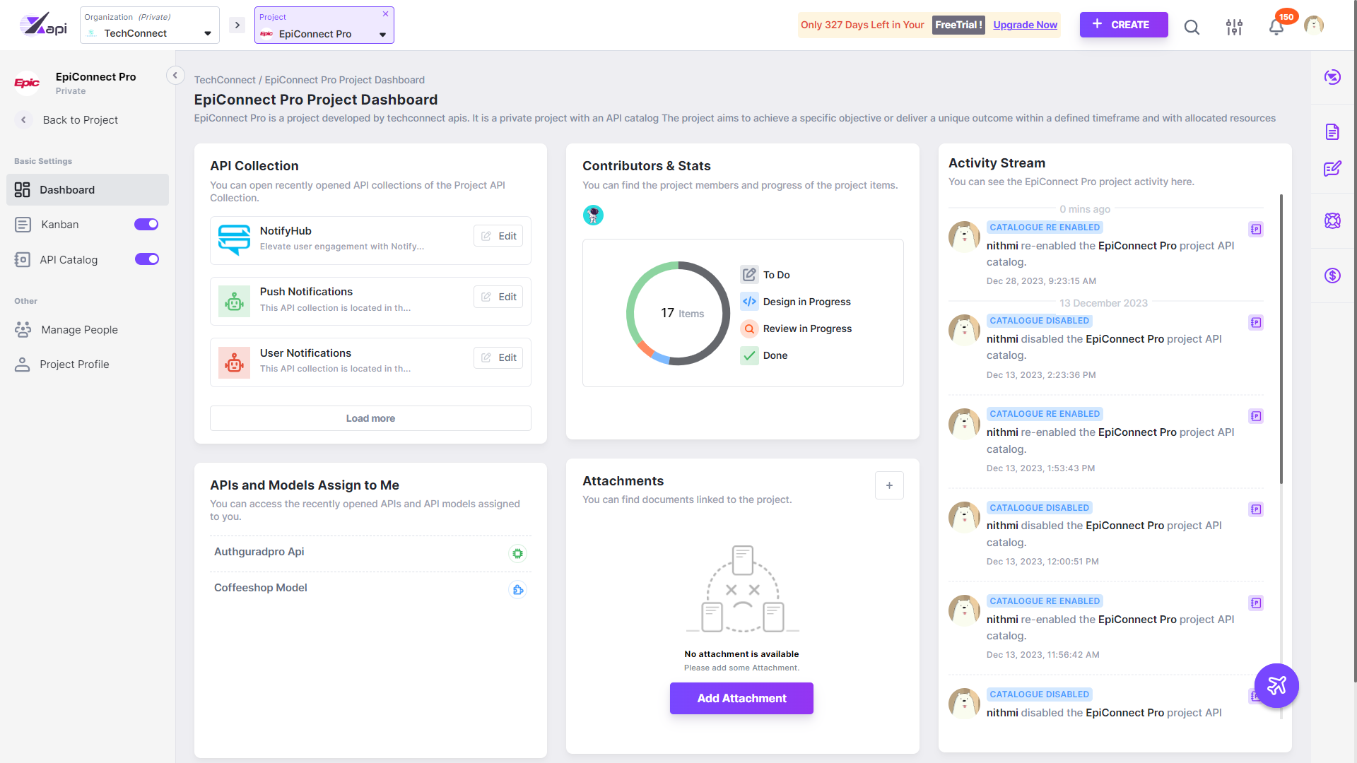 Project dashboard